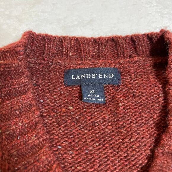 Lands' End Men's V-Neck Lambswool Nylon Blend Pullover Knit Sweater Size X-Large - Picture 4 of 7
